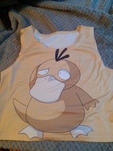 Psyduck Bustie Pokemon Vest Tank top Gold Small girls woman's 100% polyester